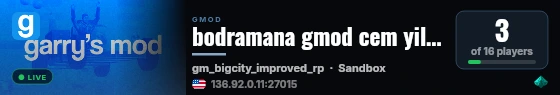 bodramana gmod cem yilmaz ikkan live status badge