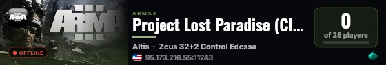 Project Lost Paradise (CIV, Mafia, Rebel, Cops) live status badge
