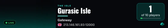 Gurasic Isle live status badge