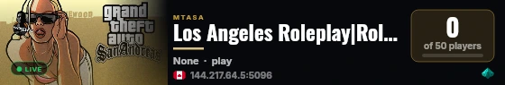 Los Angeles Roleplay|Rol|Sistemas|Mapeos|Facciones|Customs|Fivem|Basado En Estados Unidos live status badge