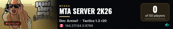 MTA SERVER 2K26 live status badge