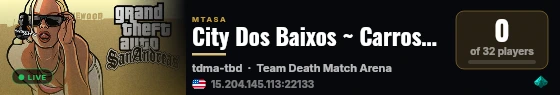 City Dos Baixos ~ CarrosBaixos, ServerPV, Em Desenvolvimento live status badge