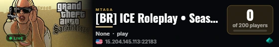 [BR] ICE Roleplay • Season 2.0 • RP Realista • FiveM • Facções • Empresas • MTA:SA live status badge