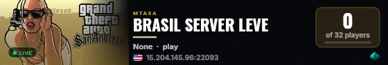 BRASIL SERVER LEVE live status badge