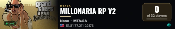 MILLONARIA RP V2 live status badge