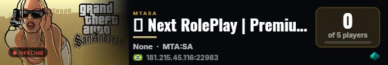 ⚡ Next RolePlay | Premium RolePlay Experience | BR live status badge