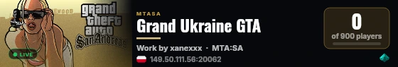 Grand Ukraine GTA live status badge
