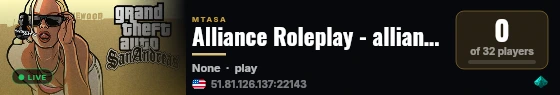 Alliance Roleplay - allianceroleplay.com.br live status badge