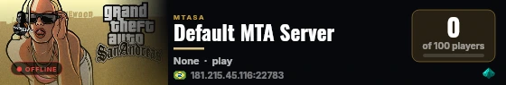 Default MTA Server live status badge