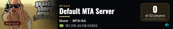 Default MTA Server live status badge