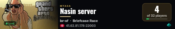 Nasin server live status badge