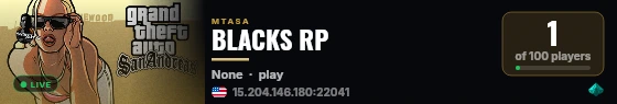 BLACKS RP live status badge