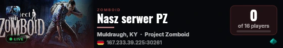 Nasz serwer PZ live status badge
