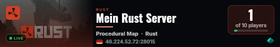 Mein Rust Server live status badge