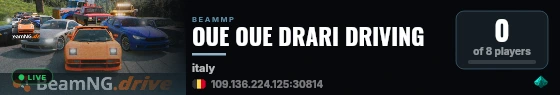 OUE OUE DRARI DRIVING live status badge