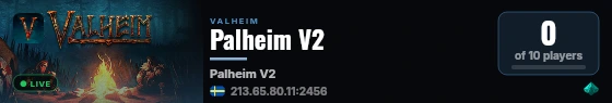 Palheim V2 live status badge