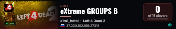 eXtreme GROUPS B live status badge