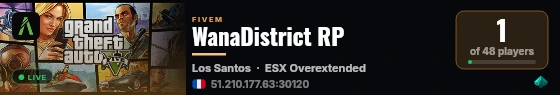 WanaDistrict RP live status badge