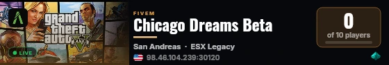 Chicago Dreams Beta live status badge