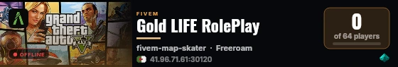 Gold LIFE RolePlay live status badge