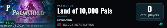 Land of 10,000 Pals live status badge