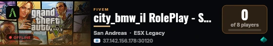 city_bmw_il RolePlay - Serious RP live status badge