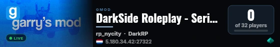 DarkSide Roleplay - Serious - https://kynoxhebergclient.fr/ live status badge