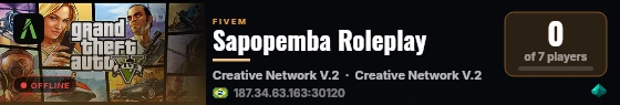 Sapopemba Roleplay live status badge