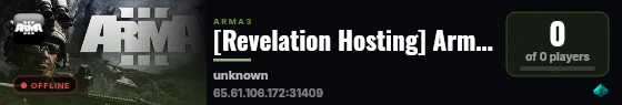 [Revelation Hosting] Arma 3 Dedicated Server live status badge