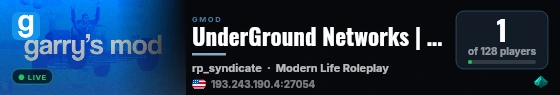 UnderGround Networks | Modern Life Roleplay live status badge