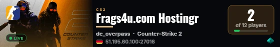 Frags4u.com Hostingr live status badge