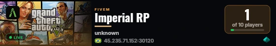 Imperial RP  live status badge