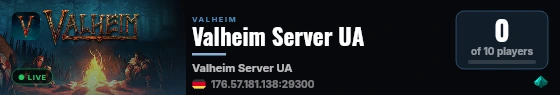 Valheim Server UA live status badge