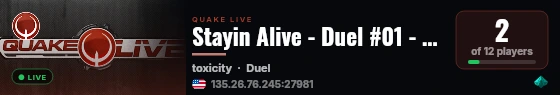 Stayin Alive - Duel #01 - Houston, TX live status badge