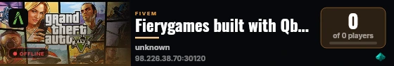 Fierygames built with Qbox Project by The Community! live status badge