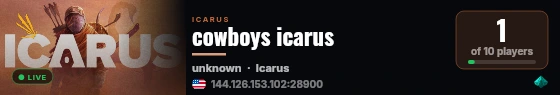 cowboys icarus live status badge