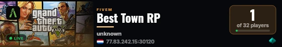 Best Town RP live status badge