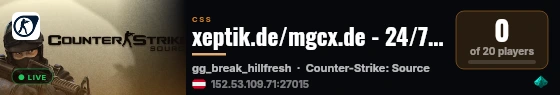 xeptik.de/mgcx.de - 24/7 Hillbreak live status badge