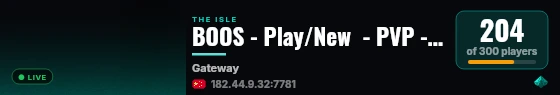 BOOS - Play/New  - PVP - No Rules# live status badge