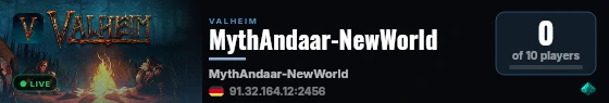 MythAndaar-NewWorld live status badge