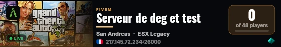 Serveur de deg et test live status badge