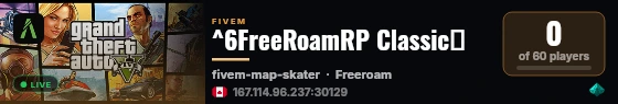 ^6FreeRoamRP Classic🍑 live status badge
