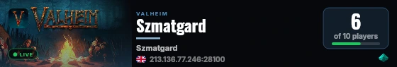 Szmatgard live status badge