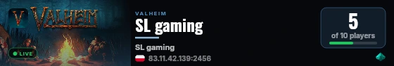 SL gaming live status badge