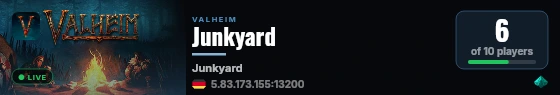Junkyard live status badge