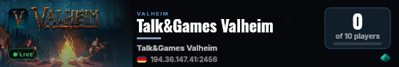 Talk&Games Valheim live status badge