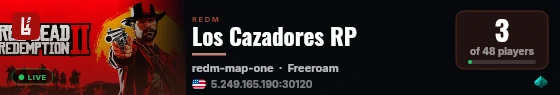 Los Cazadores RP live status badge