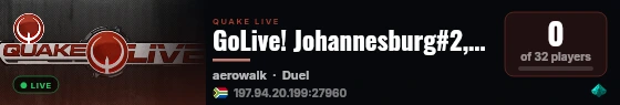 GoLive! Johannesburg#2,ZA DUEL#1 antilag live status badge