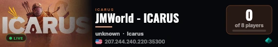 JMWorld - ICARUS live status badge