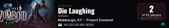 Die Laughing live status badge